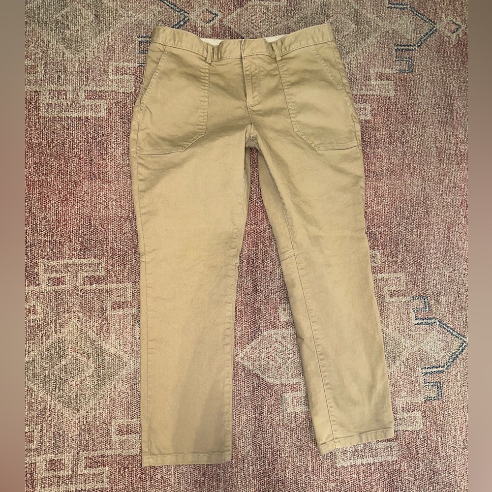 Banana Republic Sloan fit mid rise straight slim khaki pants 8 petite ankle